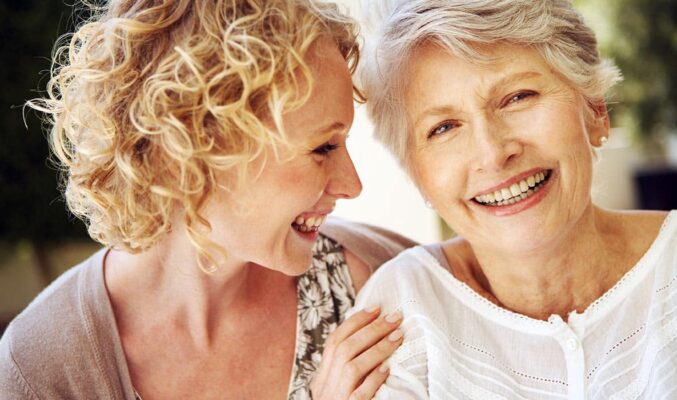 Mother and Daughter Smiling