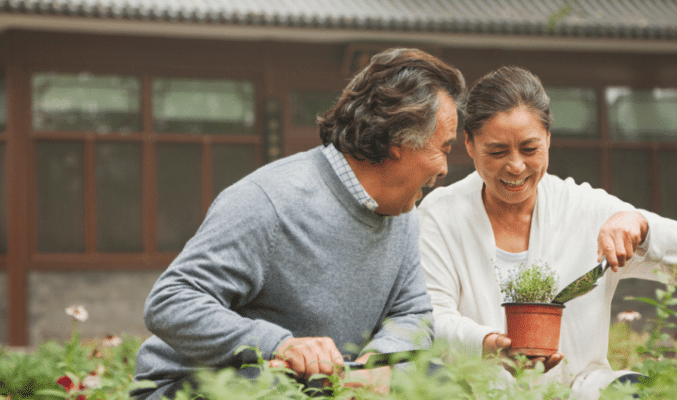 seniors in the garden