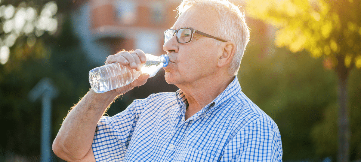 Man drinking water